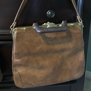Vintage Real Bonded Leather Old Lady Bag